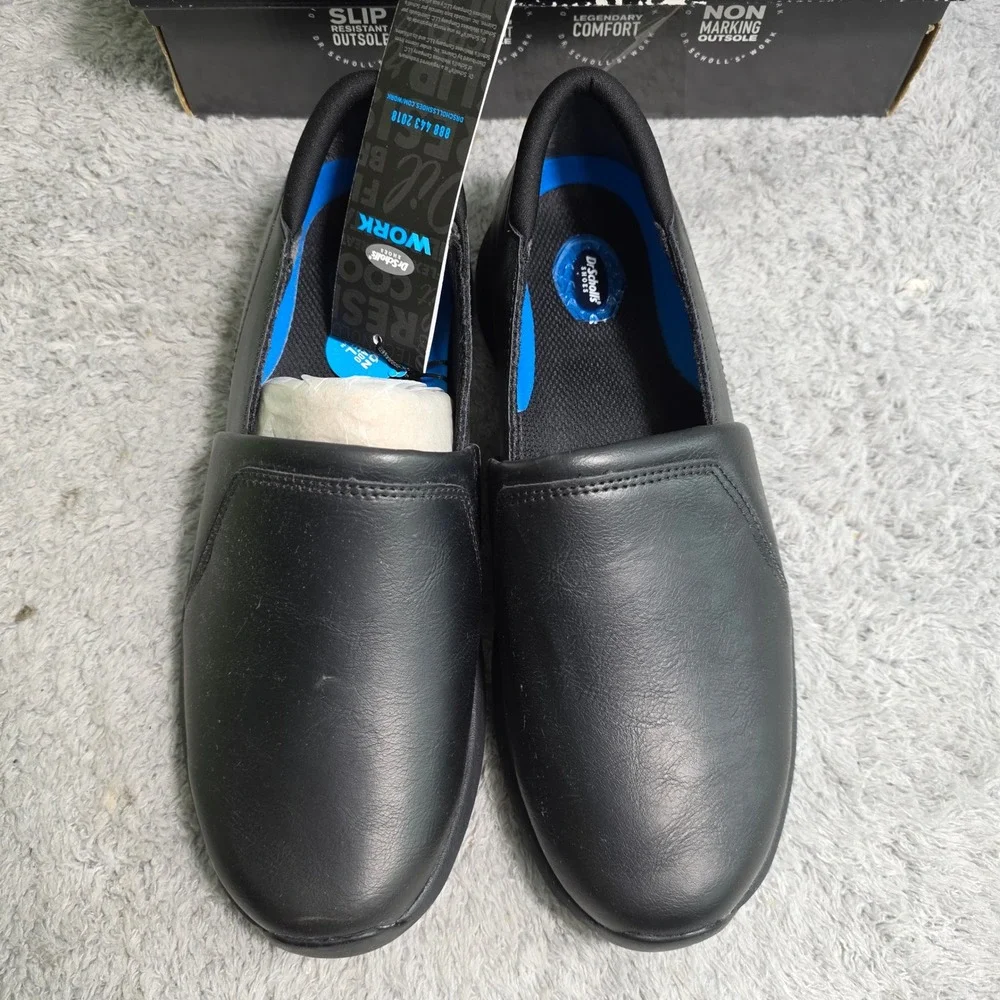 Dr. Scholls‎ Black Slip Oil Resistant Work Slip On Shoes Womens 9 WIDE New